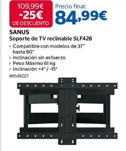 Costco SANUS Soporte de TV reclinable SLF428 oferta