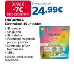 Costco ORGANIKA Electrolitos 45 unidades oferta