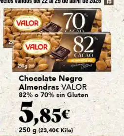 Gadis VALOR Chocolate Negro Almendras oferta