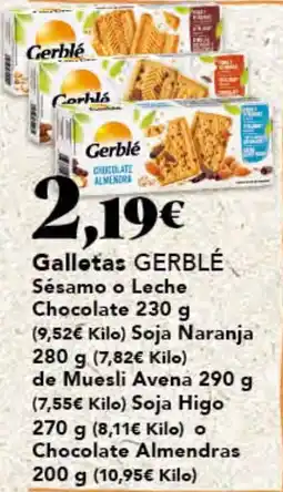 Gadis GERBLÉ Galletas Sésamo o Leche Chocolate oferta