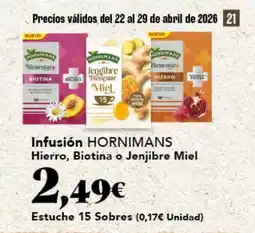 Gadis HORNIMANS Infusión Hierro, Biotina o Jenjibre Miel oferta