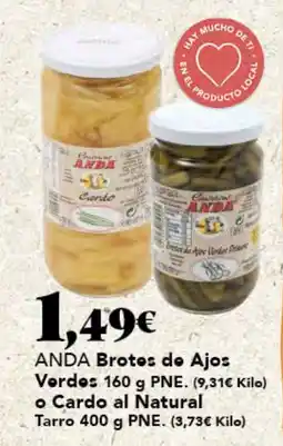 Gadis ANDA Brotes do Ajos Verdes o Cardo al Natural Tarro oferta