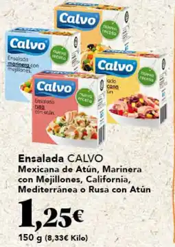 Gadis CALVO Ensalada Mexicana de Atún, Marinera con Mejillones, California, Mediterránea o Rusa con Atún oferta