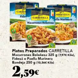 Gadis CARRETILLA Platos Preparados Macarrones Boloñesa Fideuá o Paella Marinera Bandeja oferta