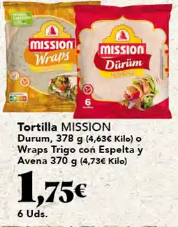 Gadis MISSION Tortilla Durum Wraps trigo con Espelta y Avena oferta