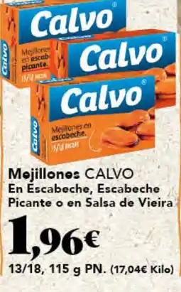 Gadis CALVO Mejillones En Escabeche, Escabeche Picante o en Salsa de Vieira oferta