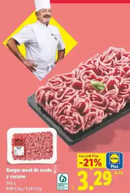 Lidl Buguer meat de cerdo y vacuno oferta