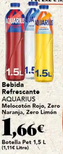 Gadis AQUARIUS Bebida Refrescanto Melocotón Rojo, Zero Naranja, Zero Limón oferta