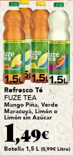 Gadis FUZE TEA Refresco Tó Mango Piña, Verde Maracuyá, Limón o Limón sin Azúcar oferta