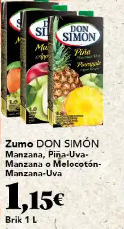 Gadis DON SIMÓN Zumo Manzana, Piña-Uva- Manzana o Melocotón- Manzana-Uva oferta