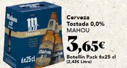Gadis MAHOU Cervoza Tostada 0,0% oferta