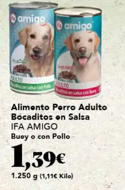 Gadis IFA AMIGO Alimento Perro Adulto Bocaditos on Salsa Buey o con Pollo oferta