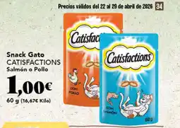 Gadis CATISFACTIONS Snack Gato Salmón o Pollo oferta