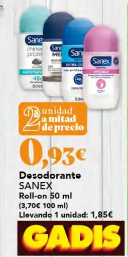 Gadis SANEX Desodorante Roll-on oferta