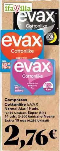 Gadis EVAX Compresas Cottonlike Normal Alas oferta