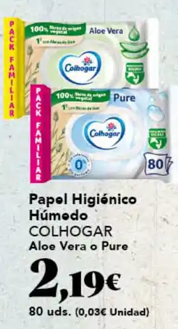 Gadis COLHOGAR Papol Higiénico Húmedo Aloe Vera o Pure oferta