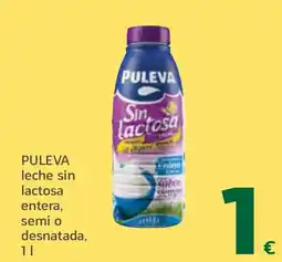 HiperDino PULEVA leche sin lactosa entera, semi o desnatada, oferta