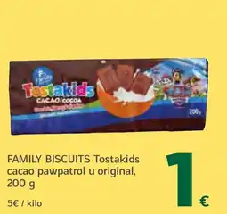 HiperDino FAMILY BISCUITS Tostakids cacao pawpatrol u original oferta