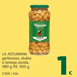 HiperDino LA ASTURIANA garbanzos, alubia o lenteja cocida oferta