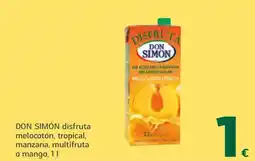 HiperDino DON SIMÓN disfruta melocotón, tropical, manzana, multifruta o mango oferta