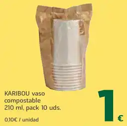 HiperDino KARIBOU vaso compostable oferta
