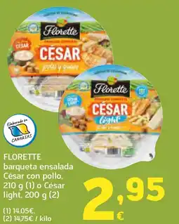 HiperDino FLORETTE barqueta ensalada César con pollo o César light oferta