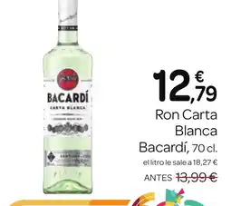 Supermercados El Jamón BACARDÍ Ron Carta Blanca oferta