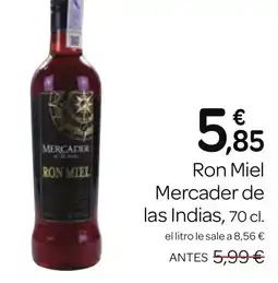 Supermercados El Jamón MERCADER DE LAS INDIAS Ron Miel oferta