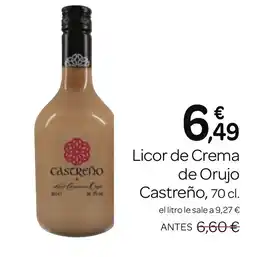 Supermercados El Jamón CASTREÑO Licor de Crema de Orujo oferta