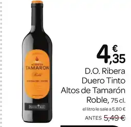 Supermercados El Jamón D.O. Ribera Duero Tinto Altos de Tamarón Roble oferta
