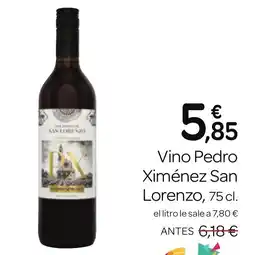 Supermercados El Jamón SAN LORENZO Vino Pedro Ximénez oferta