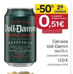 Supermercados El Jamón VOLL-DAMM Cerveza oferta
