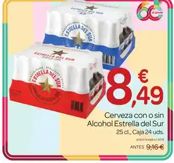 Supermercados El Jamón ESTRELLA DEL SUR Cerveza con o sin Alcohol oferta