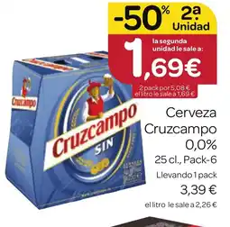 Supermercados El Jamón CRUZCAMPO Cerveza oferta