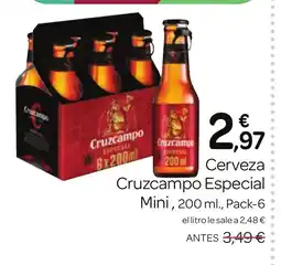 Supermercados El Jamón Cerveza Cruzcampo Especial Mini oferta