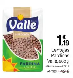 Supermercados El Jamón VALLE Lentejas Pardinas oferta
