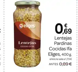 Supermercados El Jamón ELIGES Lentejas Pardinas oferta