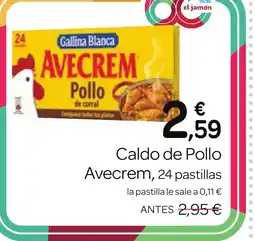Supermercados El Jamón AVECREM Caldo de Pollo oferta