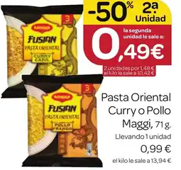 Supermercados El Jamón MAGGI Pasta Oriental Curry o Pollo oferta