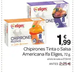 Supermercados El Jamón IFA ELIGES Chipirones Tinta o Salsa Americana oferta