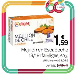 Supermercados El Jamón IFA ELIGES Mejillón en Escabeche 13/18 oferta