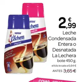 Supermercados El Jamón LA LECHERA Leche Condensada Entera o Desnatada oferta