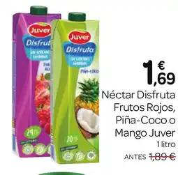 Supermercados El Jamón JUVER Néctar Disfruta Frutos Rojos, Piña-Coco o Mango oferta
