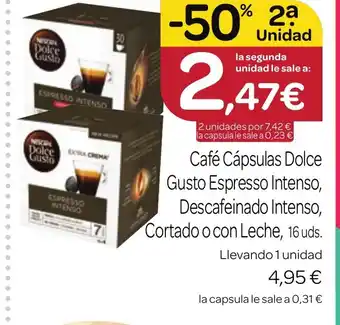 Café Cápsulas Dolce Gusto Espresso Intenso, Descafeinado Intenso, Cortado o con Leche