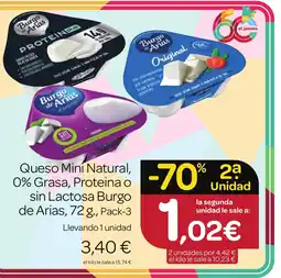 Supermercados El Jamón BURGO DE ARIAS Queso Mini Natural, 0% Grasa, Proteina o sin Lactosa oferta