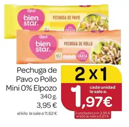 Supermercados El Jamón ELPOZO Pechuga de Pavo o Pollo Mini 0% oferta
