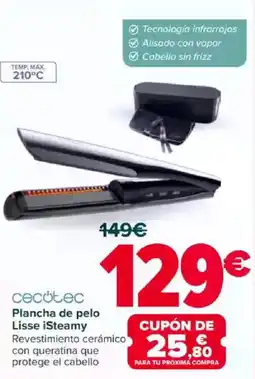Carrefour CECOTEC Plancha de pelo Lisse iSteamy oferta