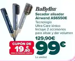 Carrefour BABYLISS Secador alisador Airwand AS6550E oferta