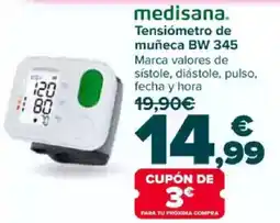 Carrefour MEDISANA Tensiómetro de muñeca BW 345 oferta