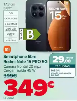 Carrefour Smartphone libre Redmi Note 15 PRO 5G oferta